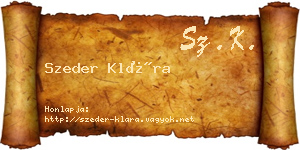 Szeder Klára névjegykártya
