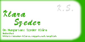 klara szeder business card